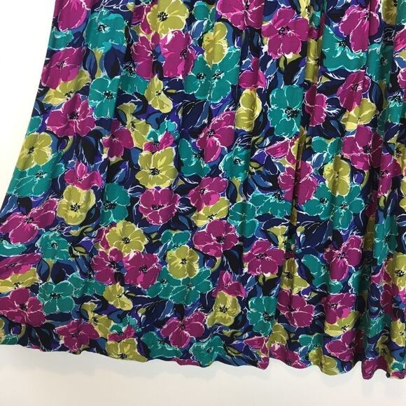 Vintage Susina Floral MIDI Skirt Elastic Waist - Picture 4 of 6